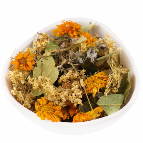 Marigold & Linden Floral Tea – bright marigold and linden blossom in a bowl